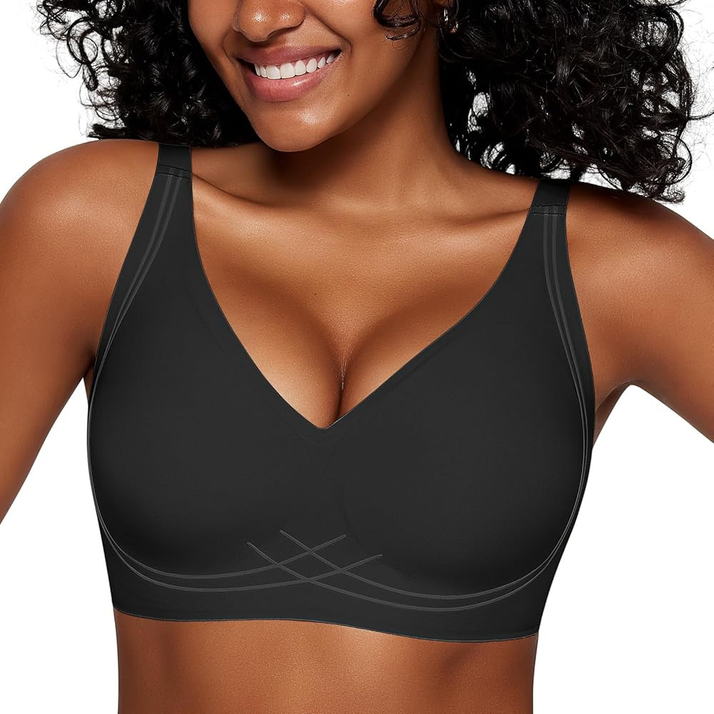 Seamless Wireless Bras for Women Full Coverage Push Up Bra Comfortable No Underwire Bralettes Dee... | Amazon (US)
