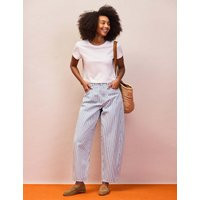 RO&ZO Mid Rise Striped Barrel Ankle Grazer Jeans Light Blue Mix | Marks & Spencer (UK)