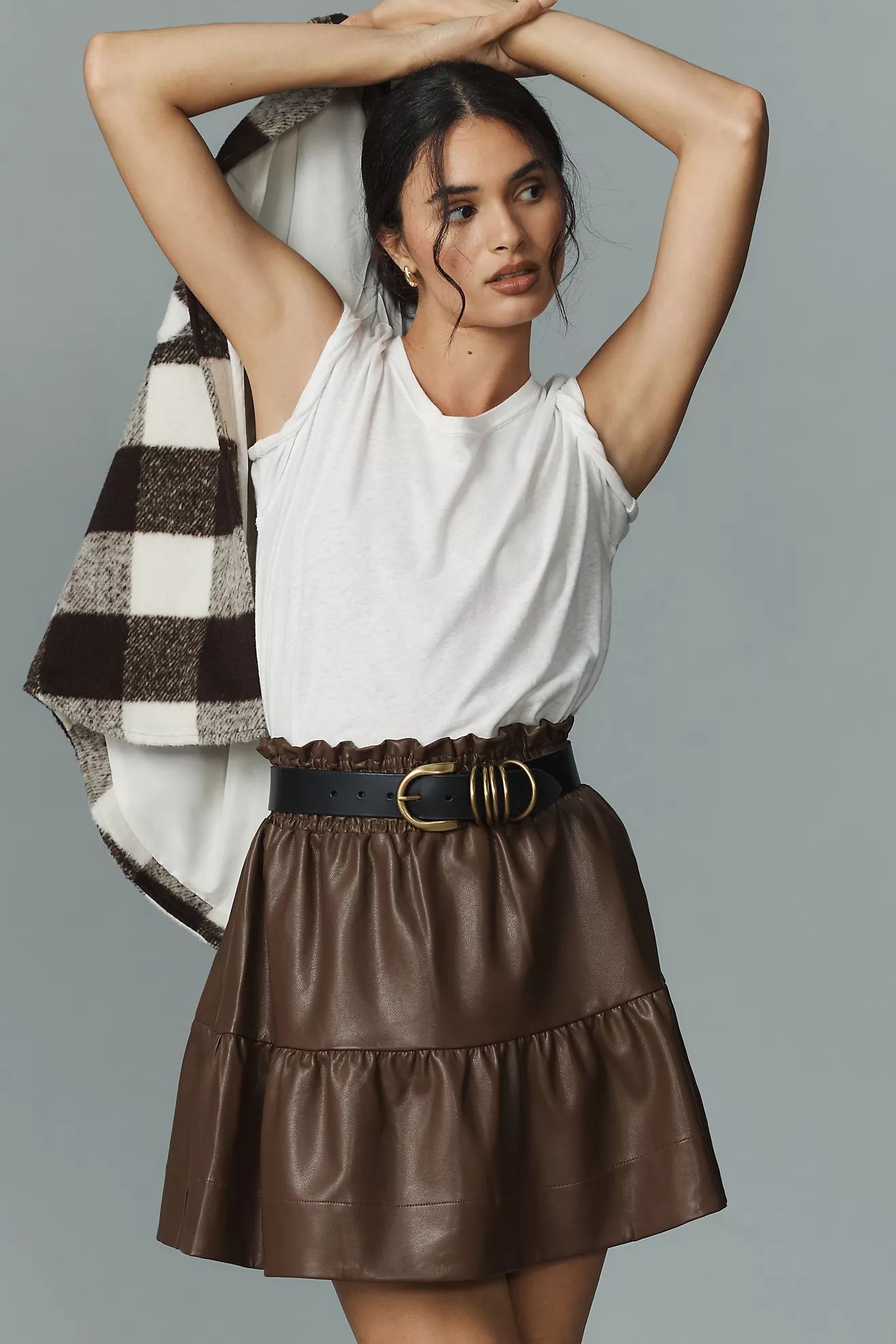 The Somerset Mini Skirt: Faux Leather Edition | Anthropologie (US)