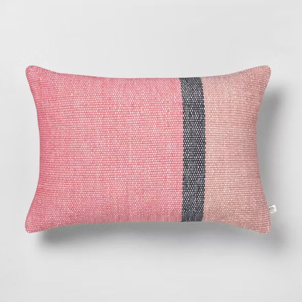 14x20 Color Blocked Oblong Pillow Dusty Rose / Pink - Hearth & Hand™ with Magnolia | Target