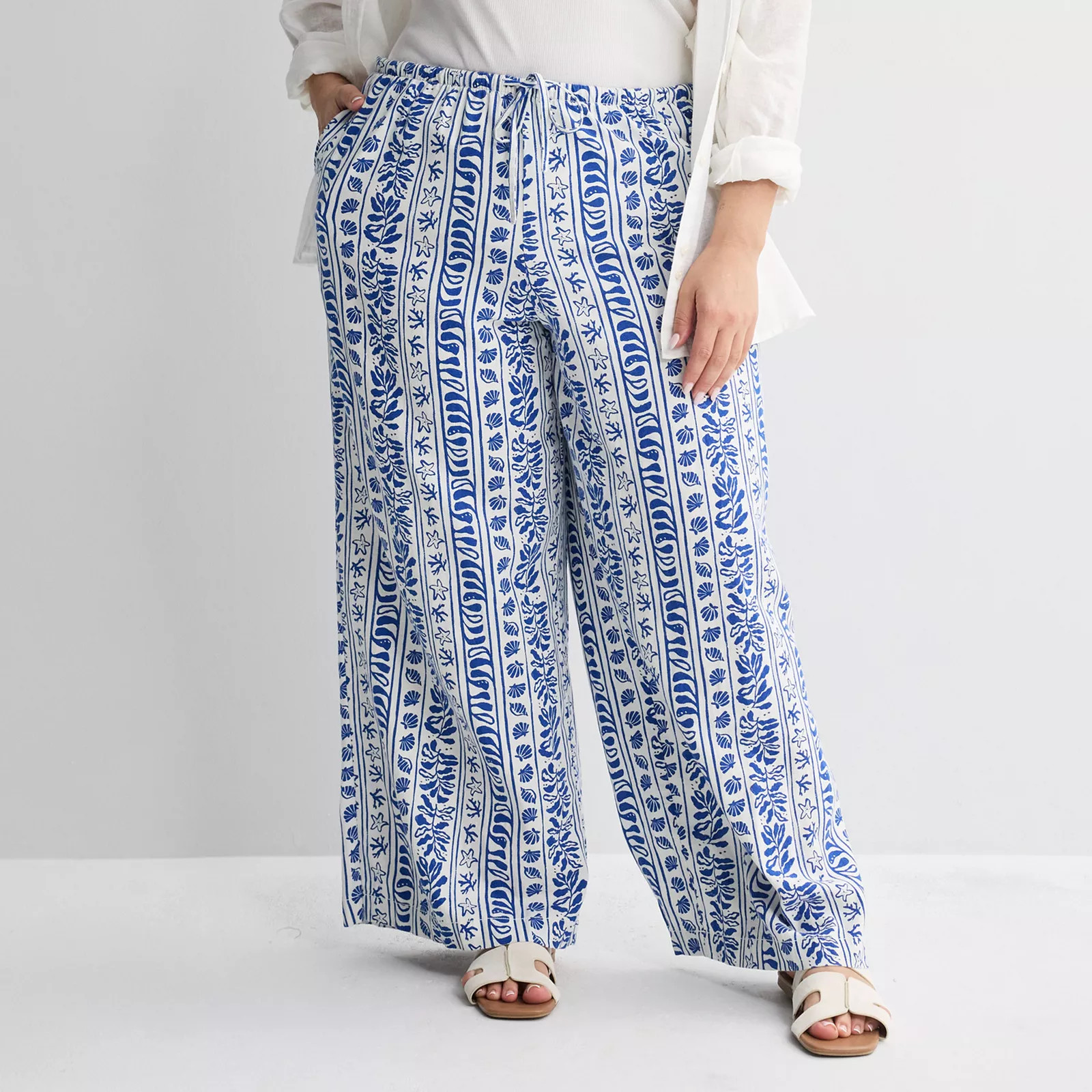 Plus Size Sonoma Goods For Life\u00ae Mid Rise Linen Blend Pants | Kohl's
