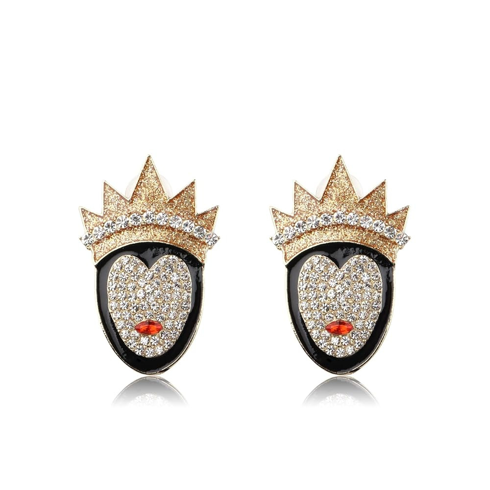 Evil Queen Stud Earrings Rhinestone Villain Gift Villain Queen Jewelry for Halloween Spooky Gift | Amazon (US)