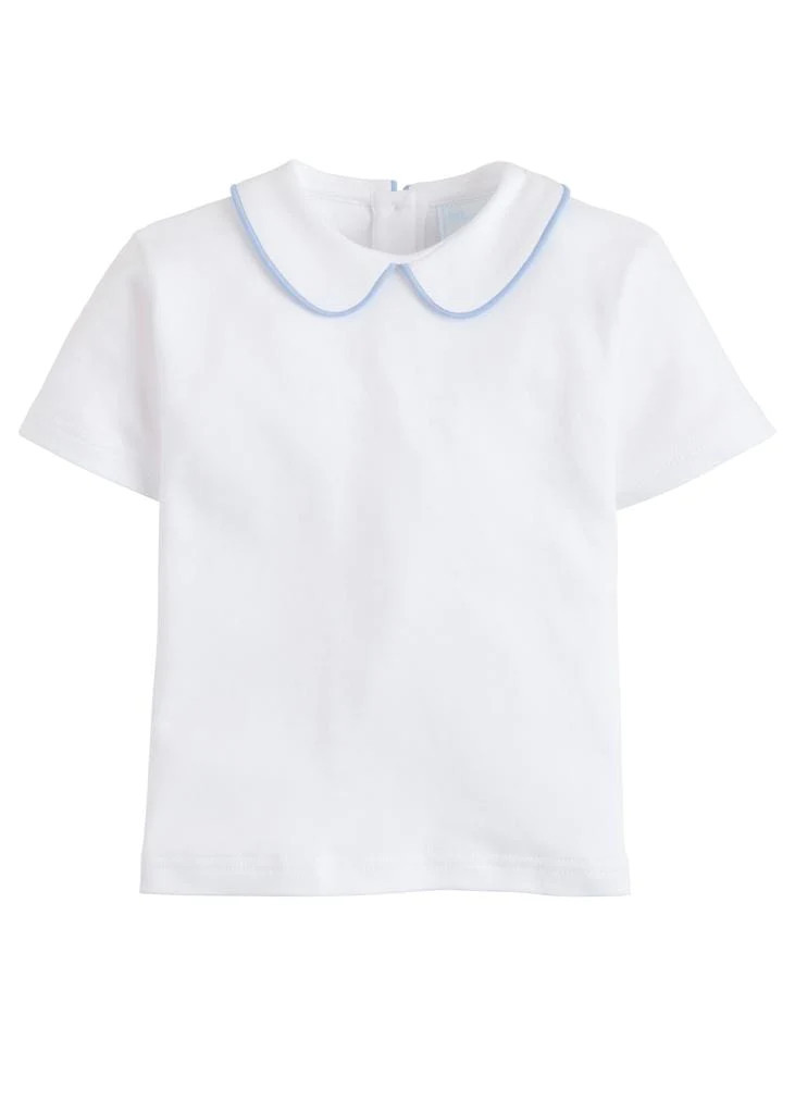 Piped Peter Pan Short Sleeve - Light Blue | Little English