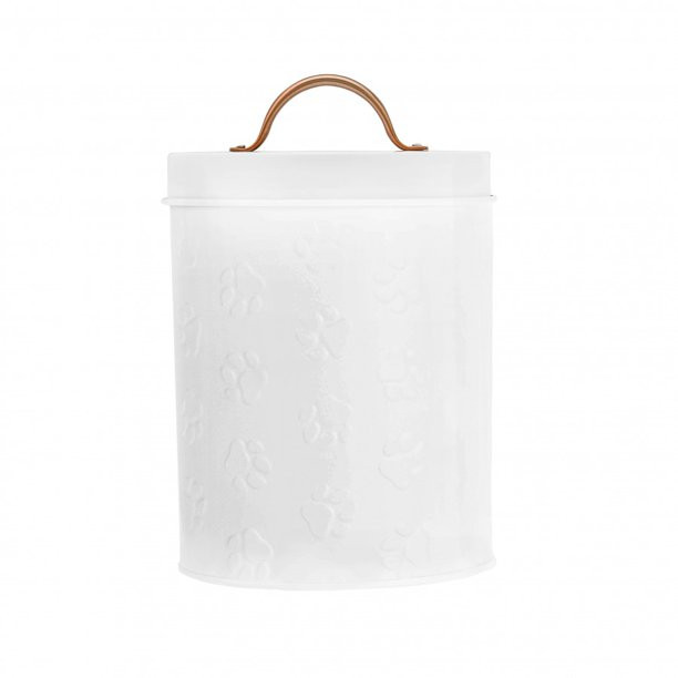 Amici Pet Puppy Paws White Metal Food Canister, Small, 64oz - Walmart.com | Walmart (US)