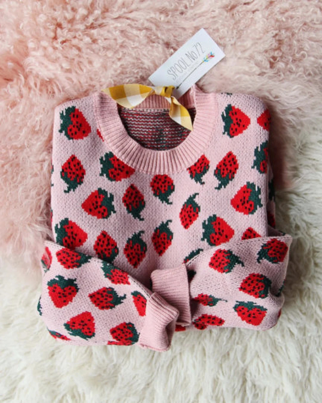 Sweet Knit Strawberry Cozy Hygge Soft & Cuddly Retro Vintage Inspired Sweater Top Jumper Women's ... | Etsy (US)
