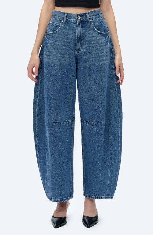 Bayeas Darted Super High Waist Barrel Jeans in Stellar at Nordstrom, Size 28 | Nordstrom