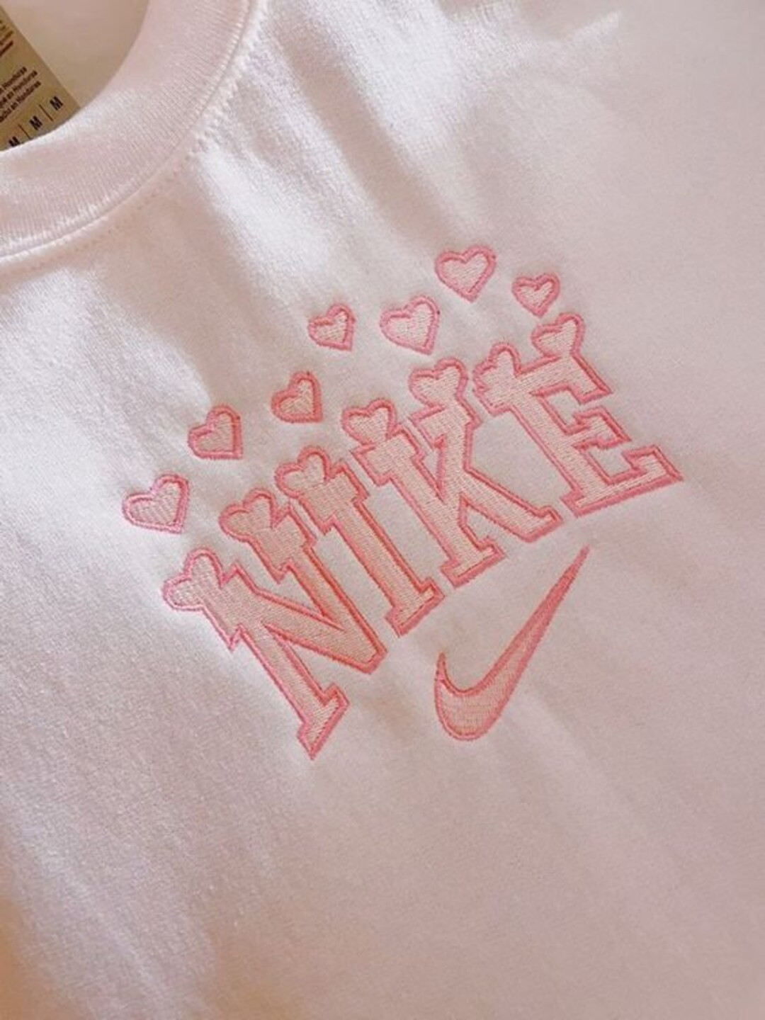 Custom Hearts Embroidered Crewneck N1KE Matching Embroidered - Etsy | Etsy (US)