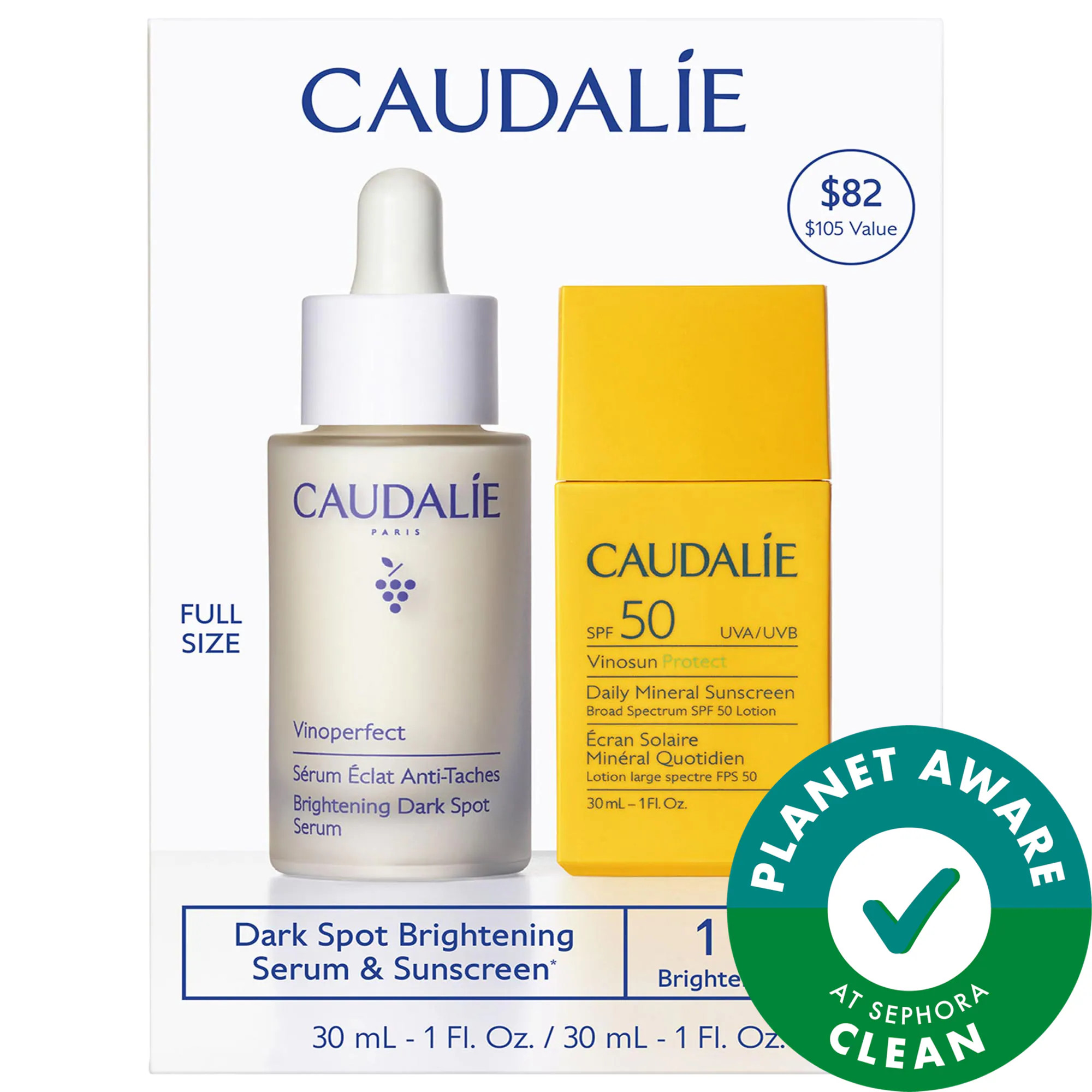 Caudalie Dark Spot Brightening Serum & Sunscreen SPF 50 Set | Sephora (US)