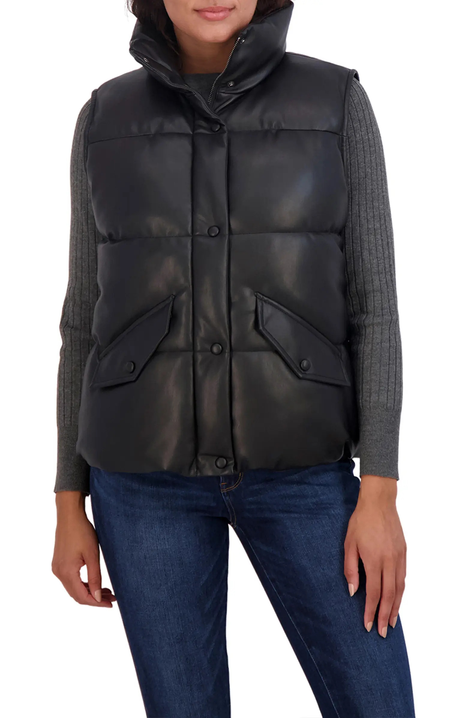 Sebby Faux Leather Puffer Vest | Nordstromrack | Nordstrom Rack
