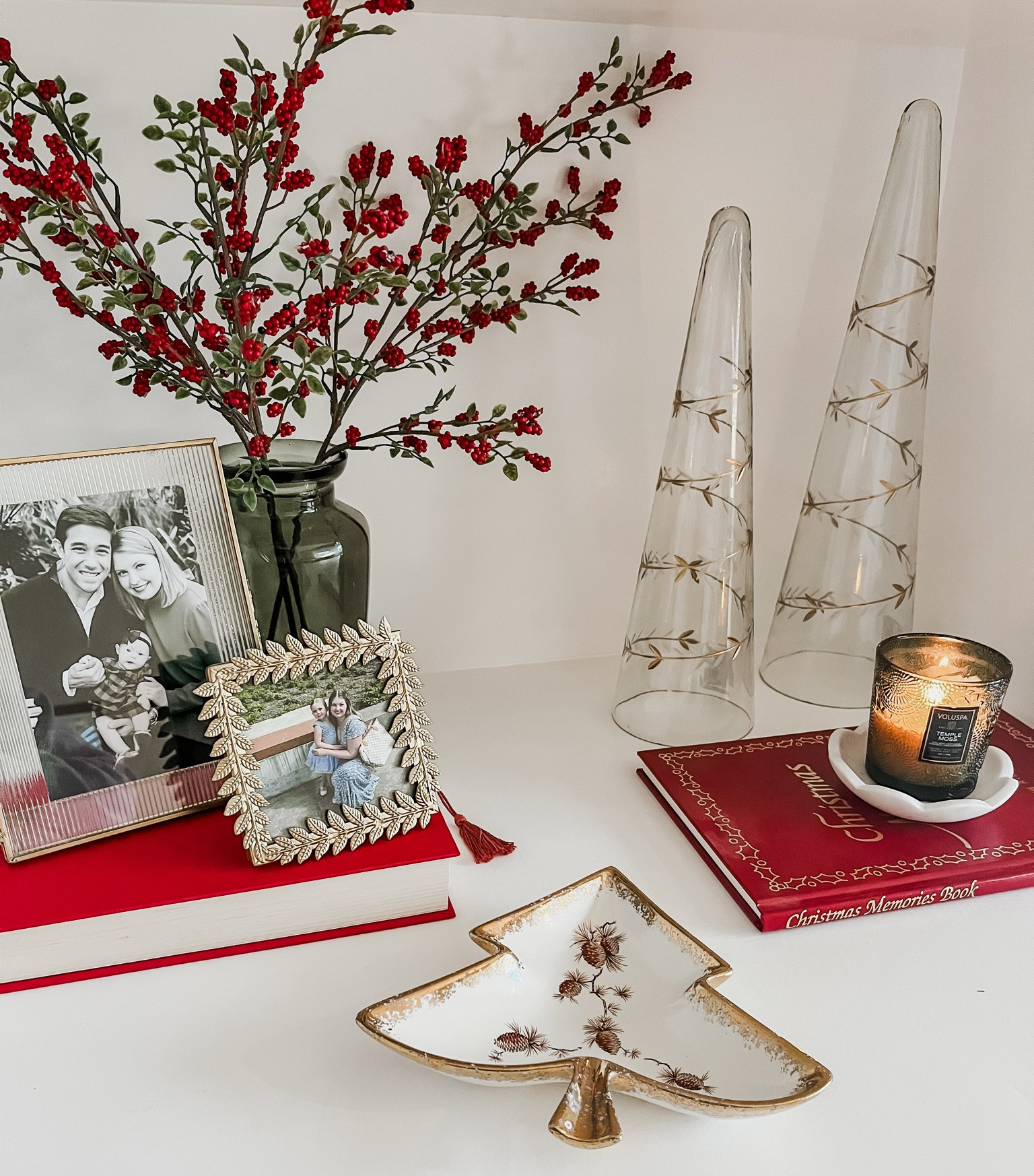 Beautiful etched glass trees, the coziest ruched faux fur throw, and a gilded leaf tray. Shocked they are Walmart finds!  

#LTKSeasonal #LTKHome #LTKFindsUnder50