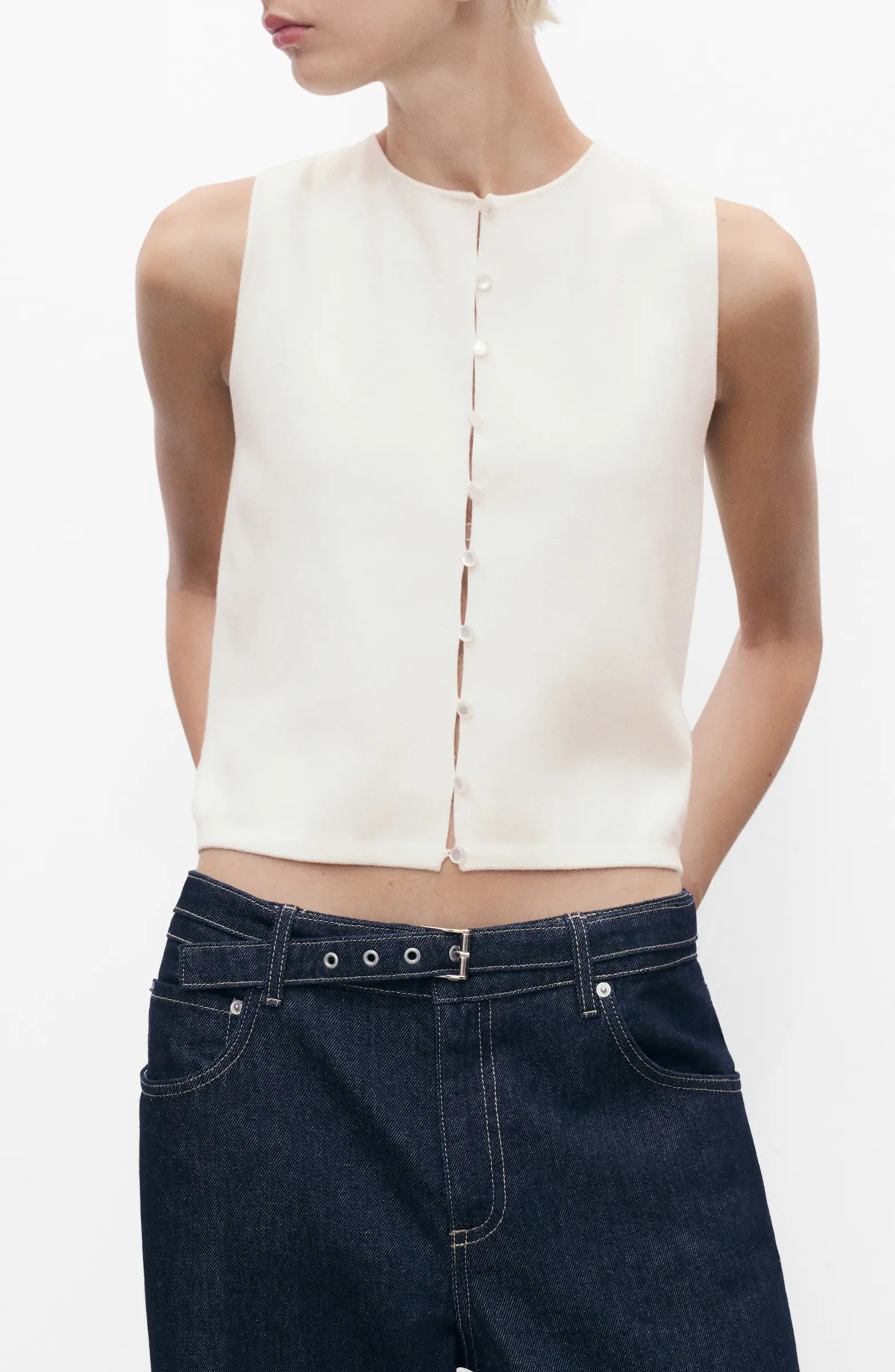 MANGO Fine Knit Sweater Vest | Nordstrom | Nordstrom