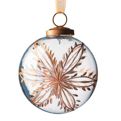Gold Etched Glass Accent Ornaments, Set of Six | Frontgate | Frontgate