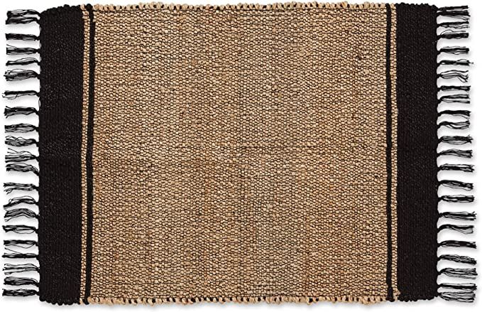 DII Woven Rugs Collection Hand-Loomed Jute, 2x3', Black Stripes | Amazon (US)