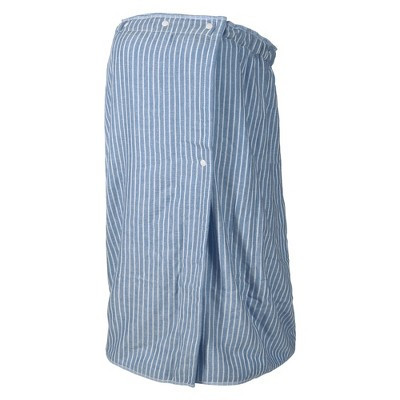 Unique Bargains Soft Absorbent Bath Towel Thin Striped Bath Towell for Bathroom with Adjustable Button Blue 27.8" Length 1 Pc | Target