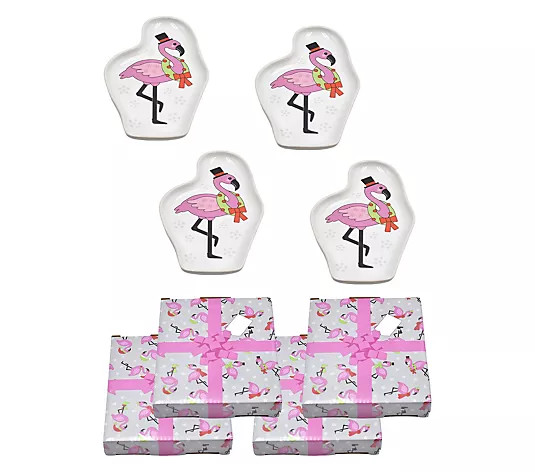 Temp-tations Seasonal Set of 4 Spoon Rests with Gift Boxes - QVC.com | QVC