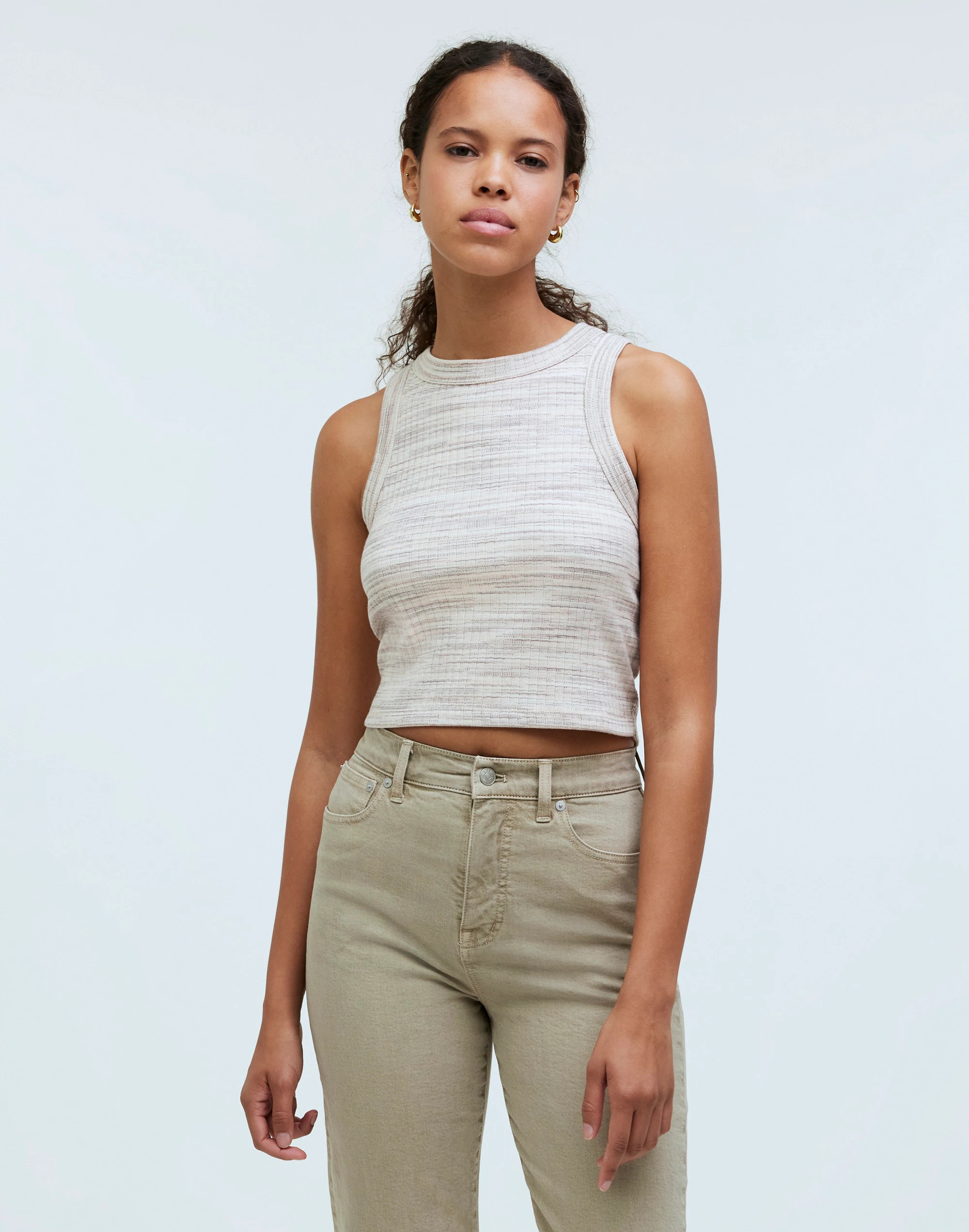 Ribbed Cutaway Crop Tank in Marled Space-Dye | Madewell