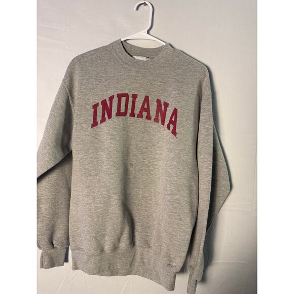 Y2K Heavyweight Lee IU Indiana University Gray Crewneck Pullover Sweatshirt XL | Poshmark