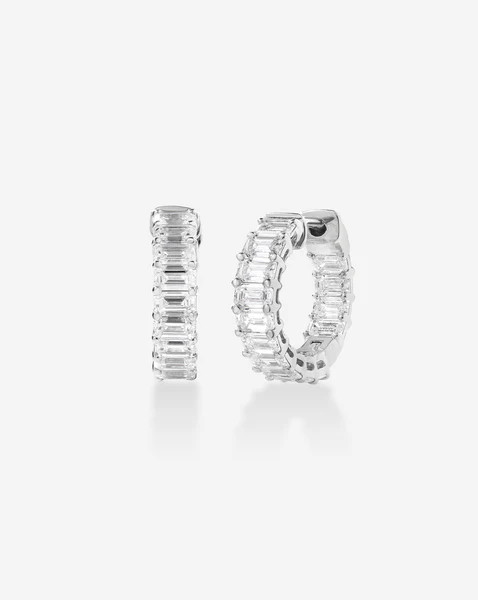 Lab Grown Emerald Diamond Huggies | Ring Concierge