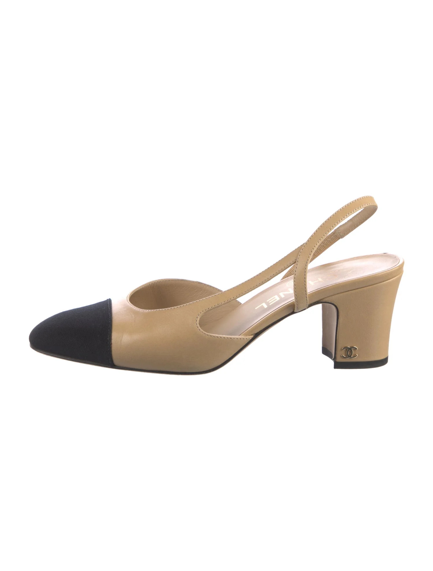 Interlocking CC Logo Goat Leather Slingback Pumps | The RealReal