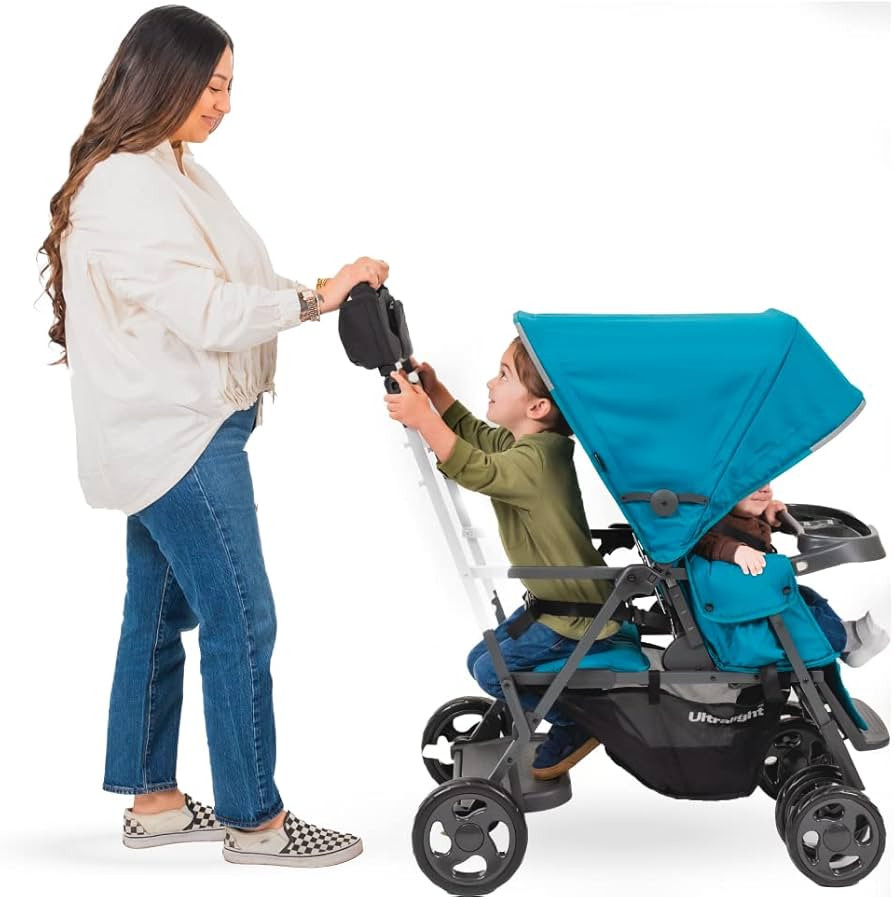 Joovy Caboose Ultralight Sit and Stand Double Stroller with Rear Bench and Standing Platform, 3-W... | Amazon (US)