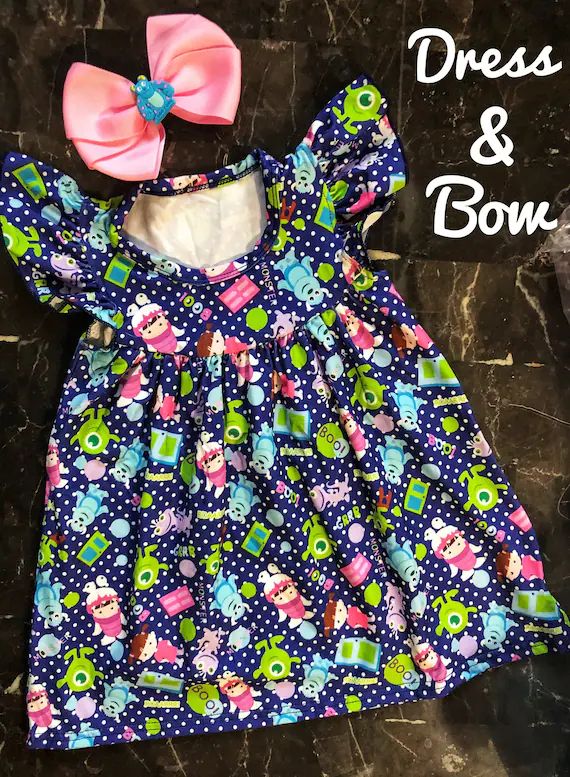 Monsters Inc. Dress and Bow Sully Boo Girl Dress FREE | Etsy | Etsy (US)
