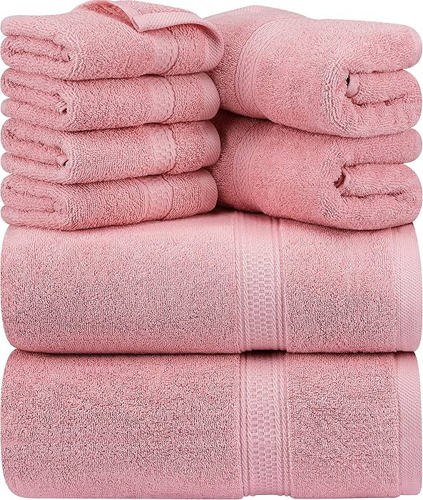 Utopia Towels 8 Piece Premium Towel Set, 2 Bath, 2 Hand, and 4 Wash Cloths, 600 GSM 100% Ring Spu... | Amazon (US)