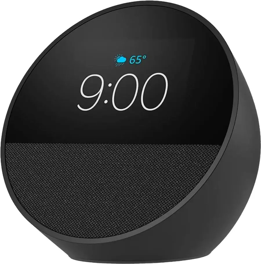 Amazon - Echo Spot (2024 release), Smart alarm clock with vibrant sound and Alexa - Black | Best Buy U.S.