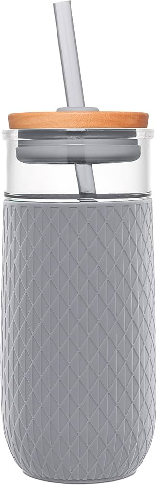 Ello Devon Glass Tumbler, Protective No Sweat Silicone Sleeve and Splash Proof Wooden Detail Lid ... | Amazon (US)