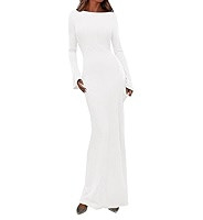 PRETTYGARDEN Women's Fall Fashion 2026 Long Sleeve Maxi Dress Ribbed Knit Boat Neck Bodycon Casua... | Amazon (US)