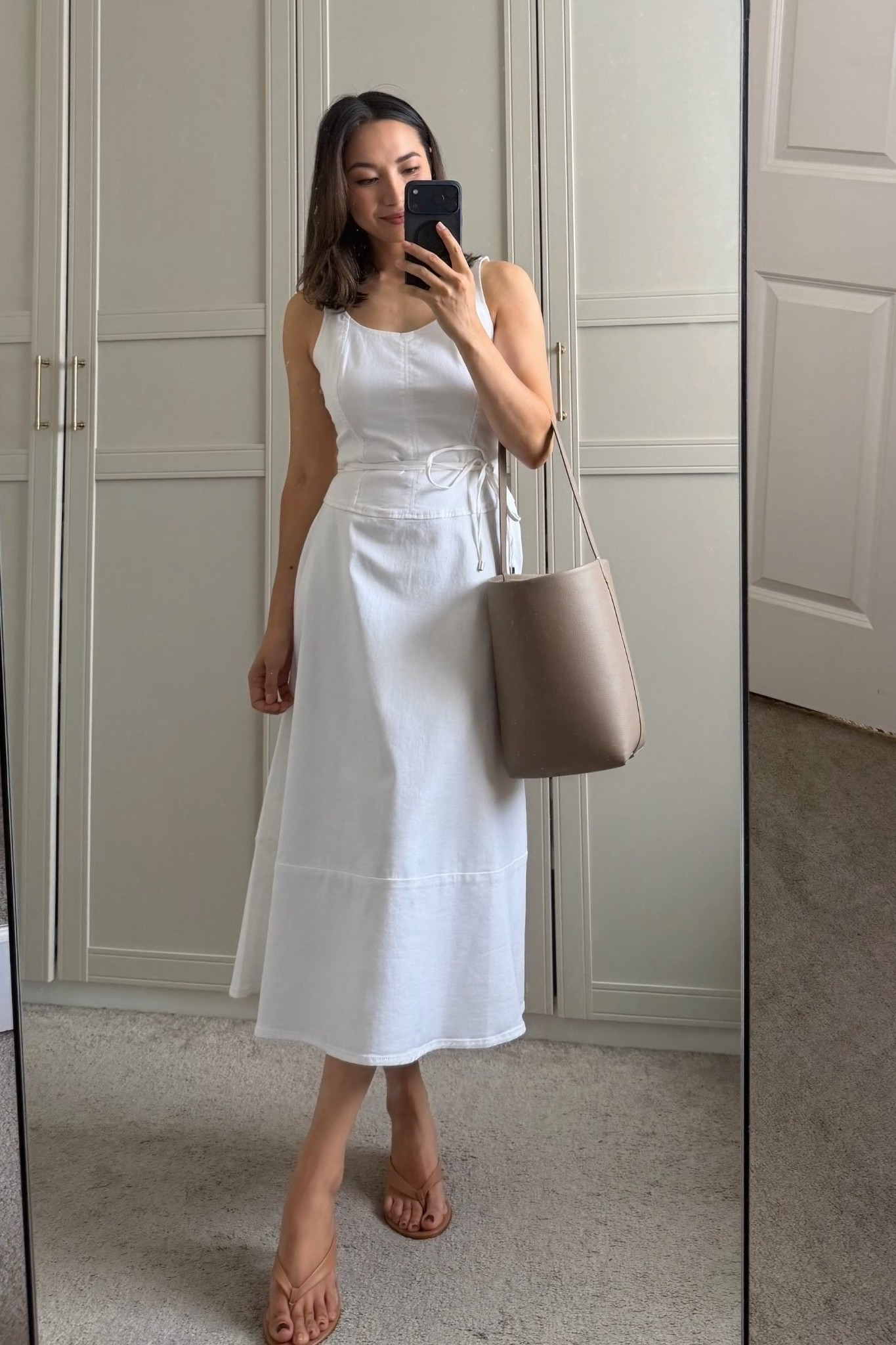 The most flattering dress - lightweight denim & not see through! Easy to style work to weekend 