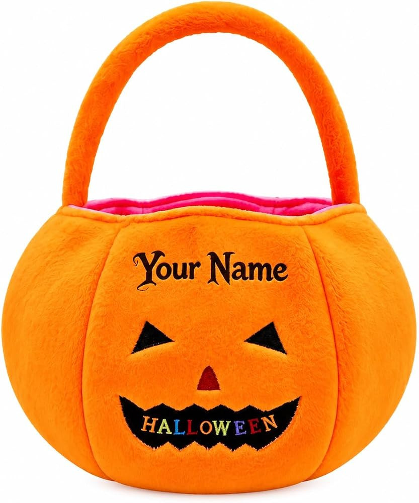 Personalized Halloween Pumpkin Basket, Custom Trick or Treat Bag | Amazon (US)