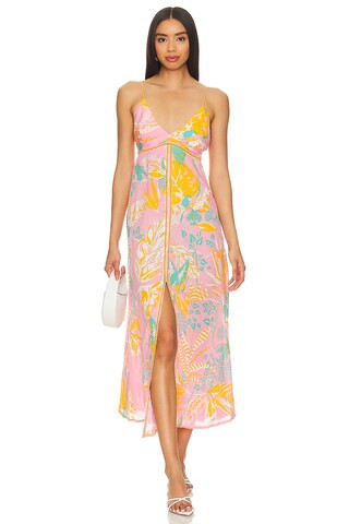Poupette St Barth x REVOLVE Denise Midi Dress in Pink Lovebird from Revolve.com | Revolve Clothing (Global)