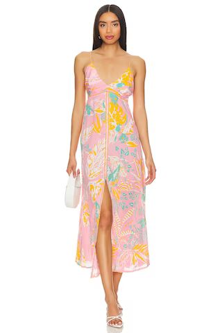 Poupette St Barth x REVOLVE Denise Midi Dress in Pink Lovebird from Revolve.com | Revolve Clothing (Global)