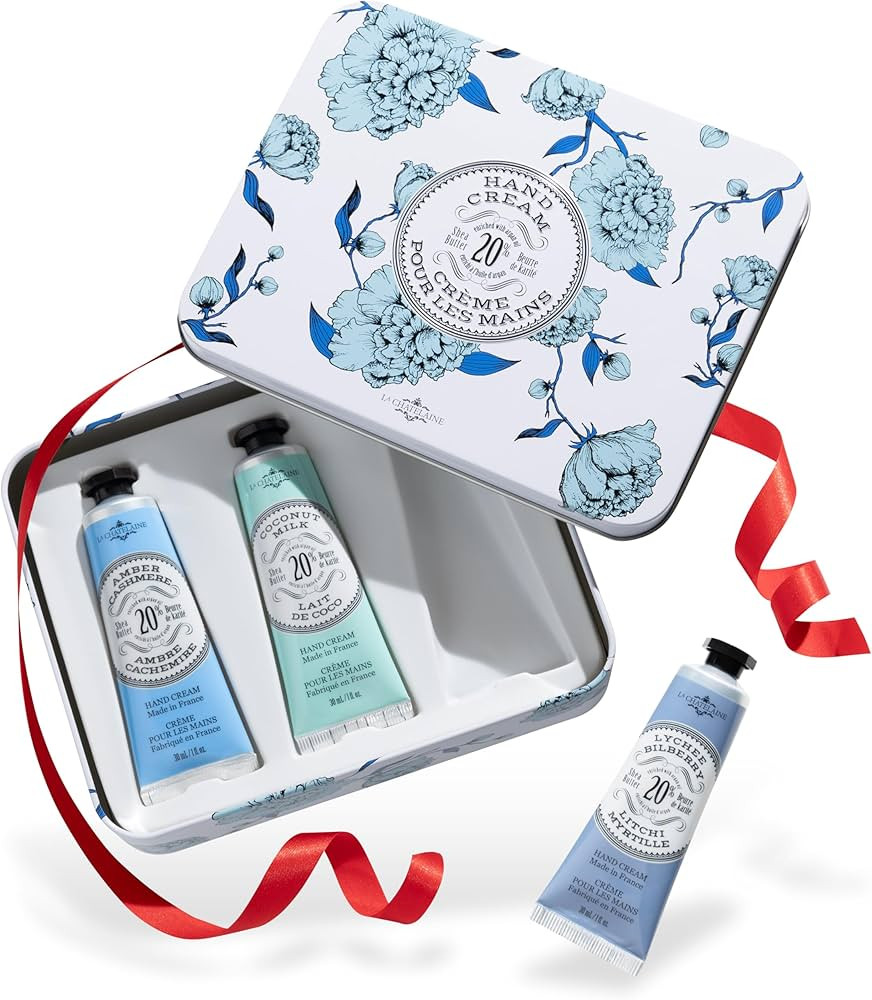 La Chatelaine Hand Cream Trio Tin Gift Set, Ready-To-Gift Tin, Nautral, Made in France with 20% O... | Amazon (US)