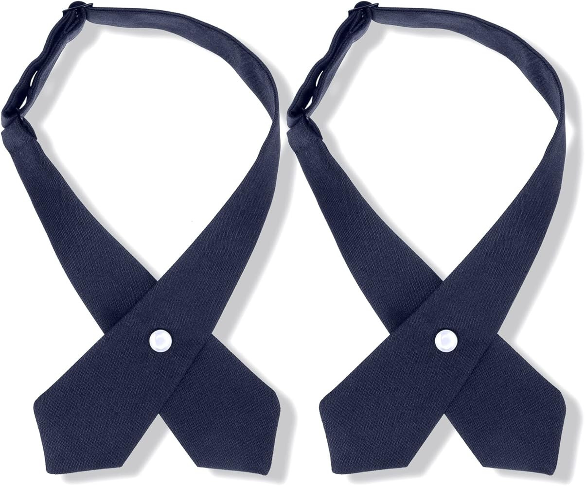 2 Pack French Girls Uniform Tie Cross Tie for Girls Adjustable Neck Tie School Uniform for Girl C... | Amazon (US)