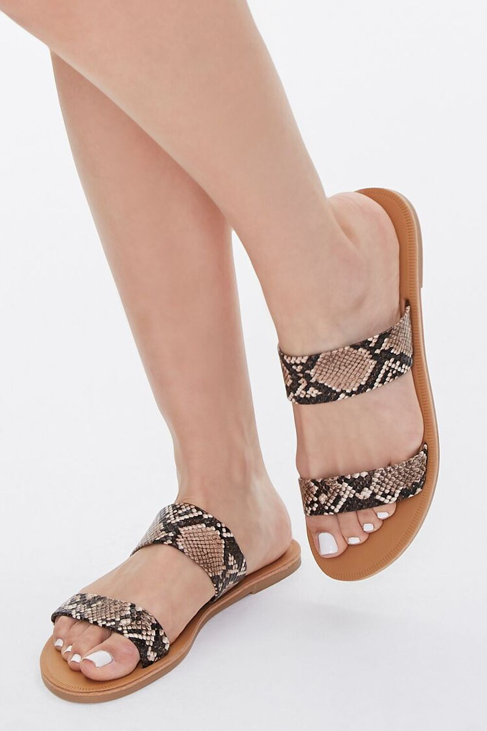 Faux Snakeskin Flat Sandals | Forever 21 | Forever 21 (US)
