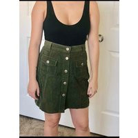 Corduroy Green 80s Vintage Button Down Skirt FOREWANED BRAND | Etsy (US)