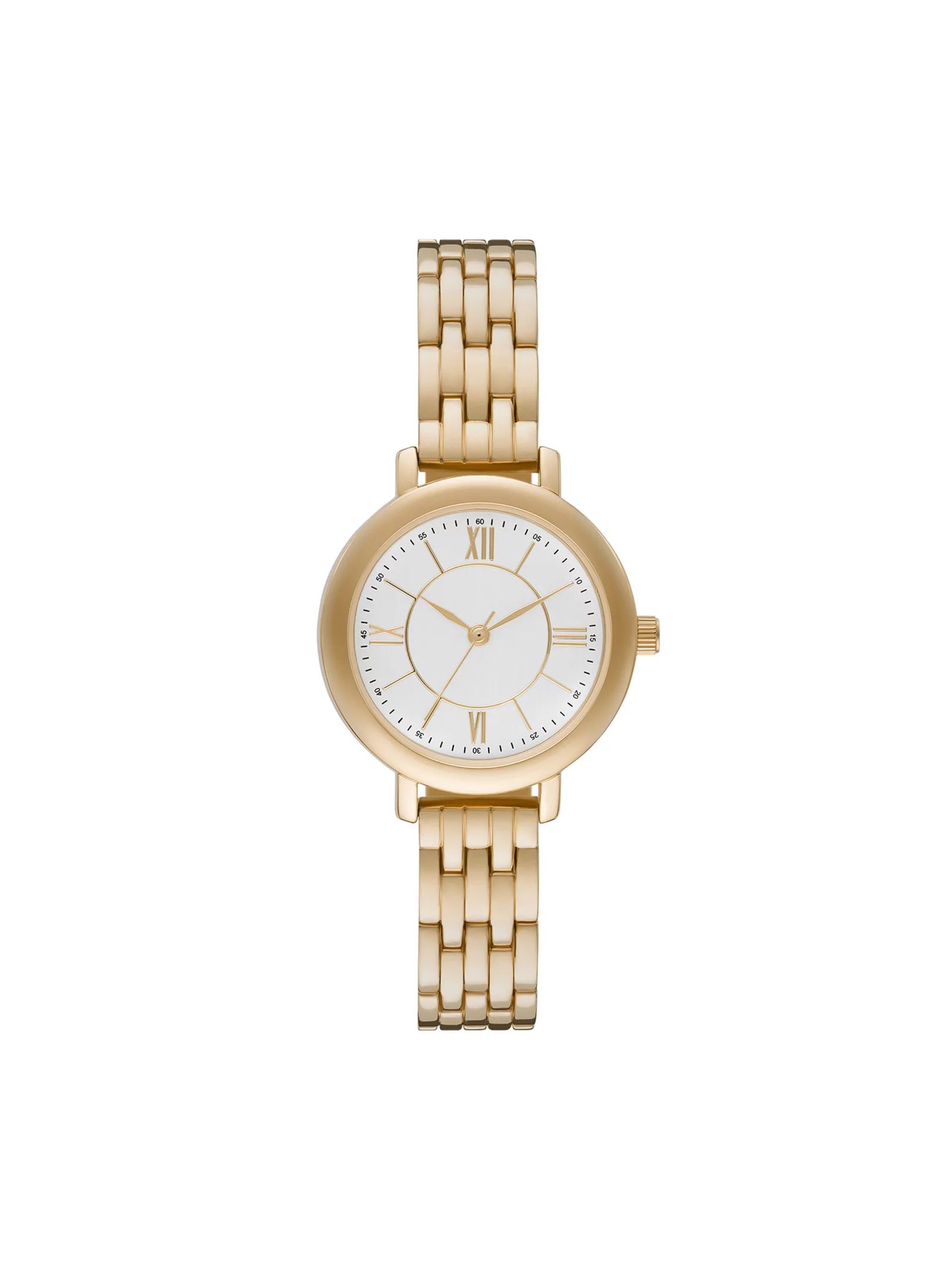 Time and Tru Ladies' Bracelet Watch with Gold Tone Case and Bracelet and White Dial | Walmart (US)