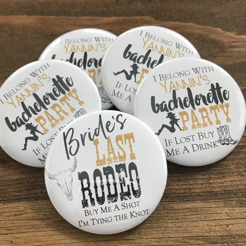 Bachelorette Buttons Bachelorette Pins Last Rodeo - Etsy | Etsy (US)