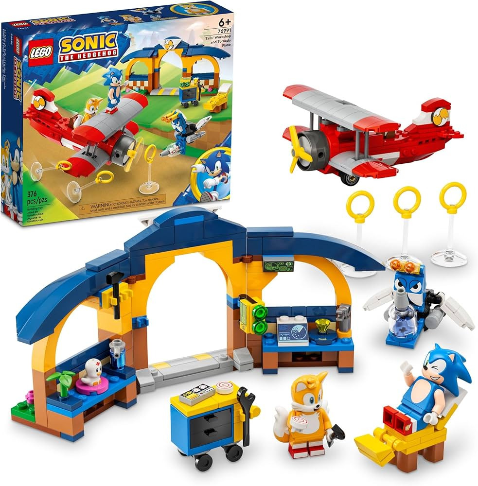 LEGO Sonic The Hedgehog Tails’ Workshop and Tornado Plane 76991 Building Toy Set, Airplane Toy ... | Amazon (US)