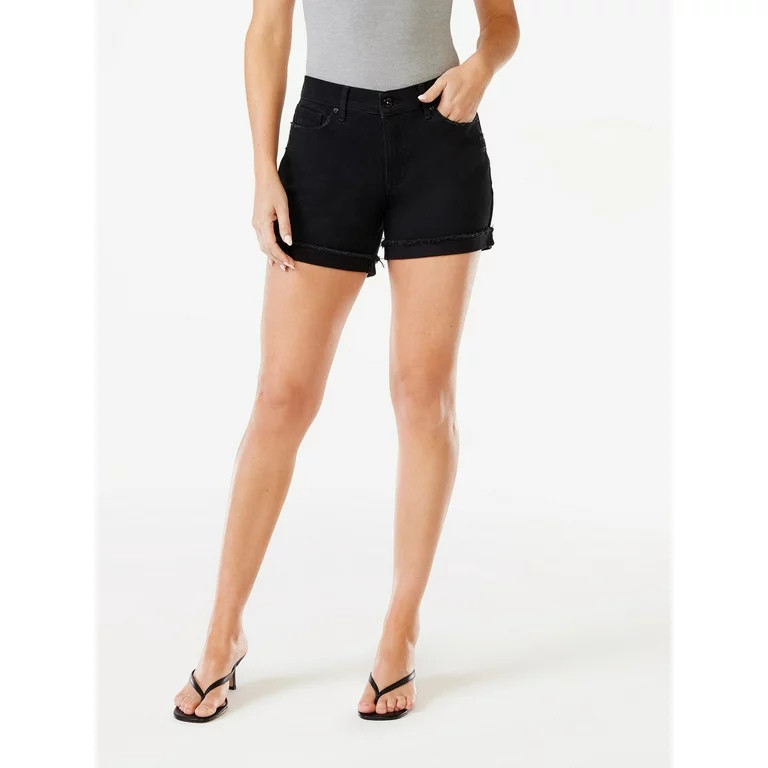 Sofia Jeans Women's Lila Relaxed Straight High Rise Roll Cuff Shorts | Walmart (US)