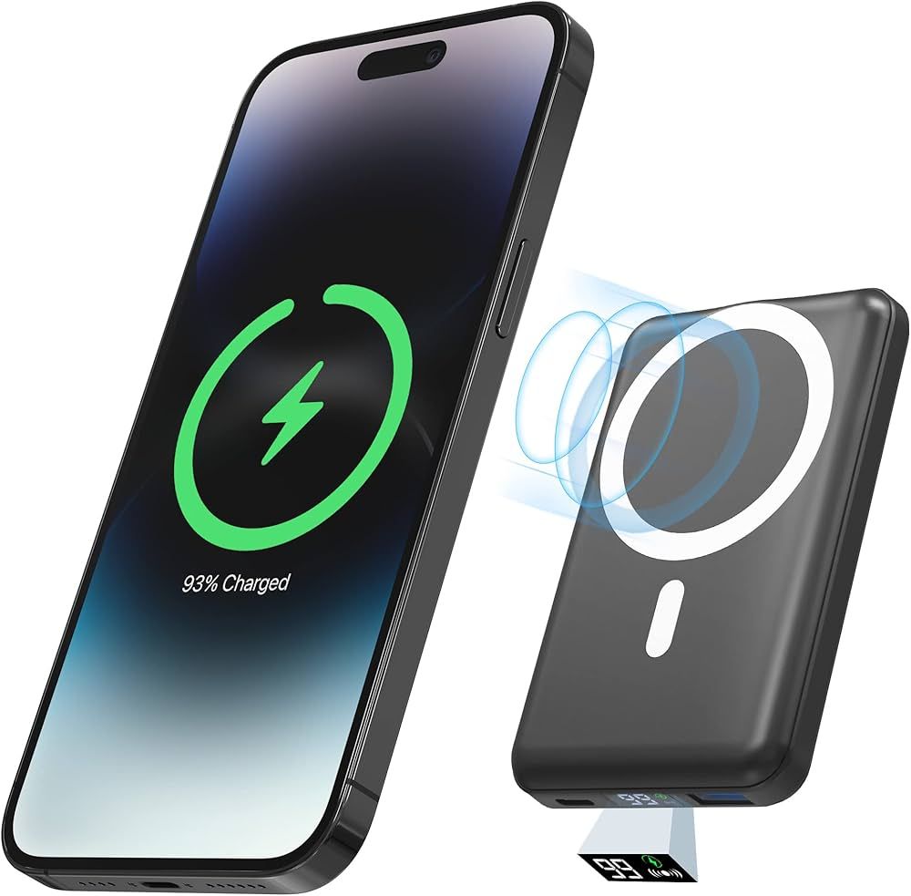 podoru Wireless Portable Charger, 10000mAh Magnetic Power Bank with Type-C Cable LED Display 22.5... | Amazon (US)