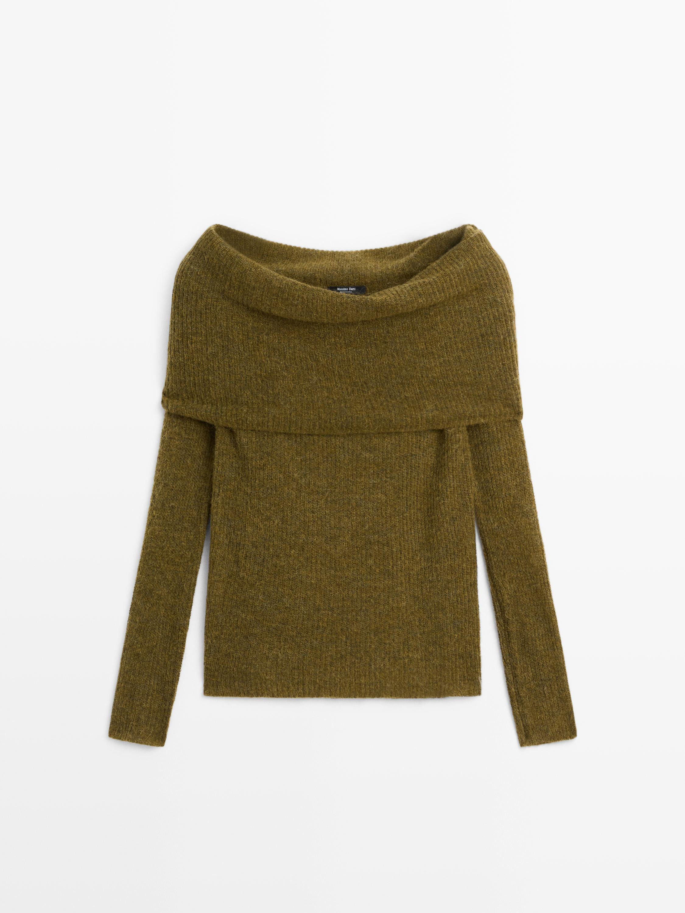 Schulterfreier Strickpullover | Massimo Dutti DE