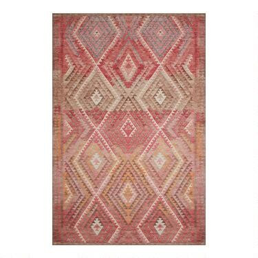 Warm Multicolor Diamond Kilim Indoor Outdoor Area Rug | World Market