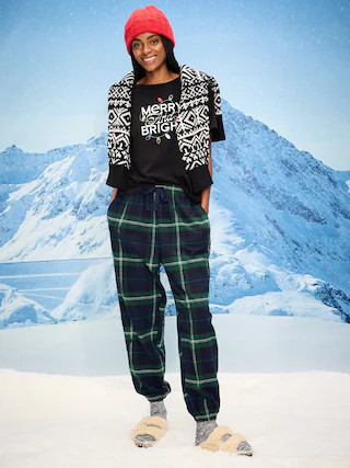 Plaid Flannel Pajama Joggers for Women | Old Navy (CA)