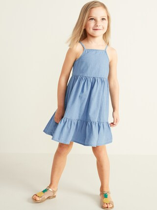 Chambray Tiered Cami Dress for Toddler Girls | Old Navy (US)