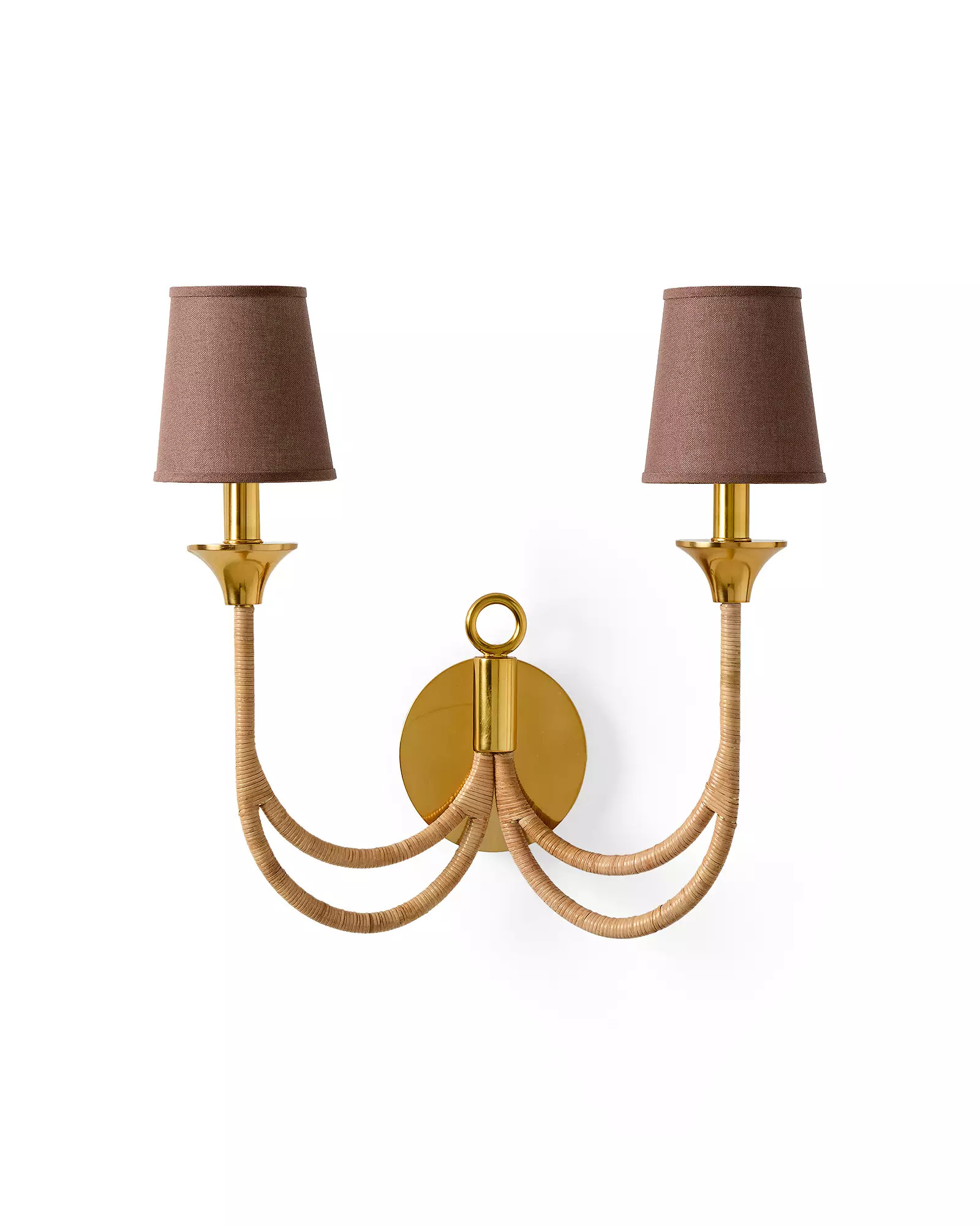 Carneros Rattan Double Sconce | Serena and Lily