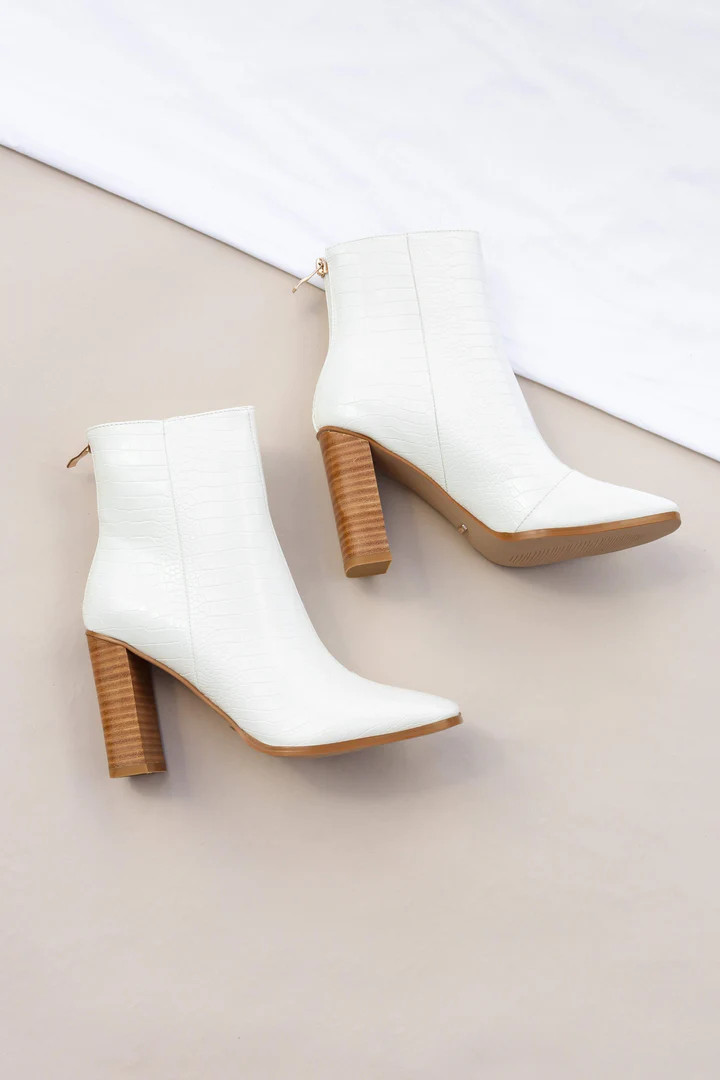 Feign Boot - White Croc | Petal & Pup (US)