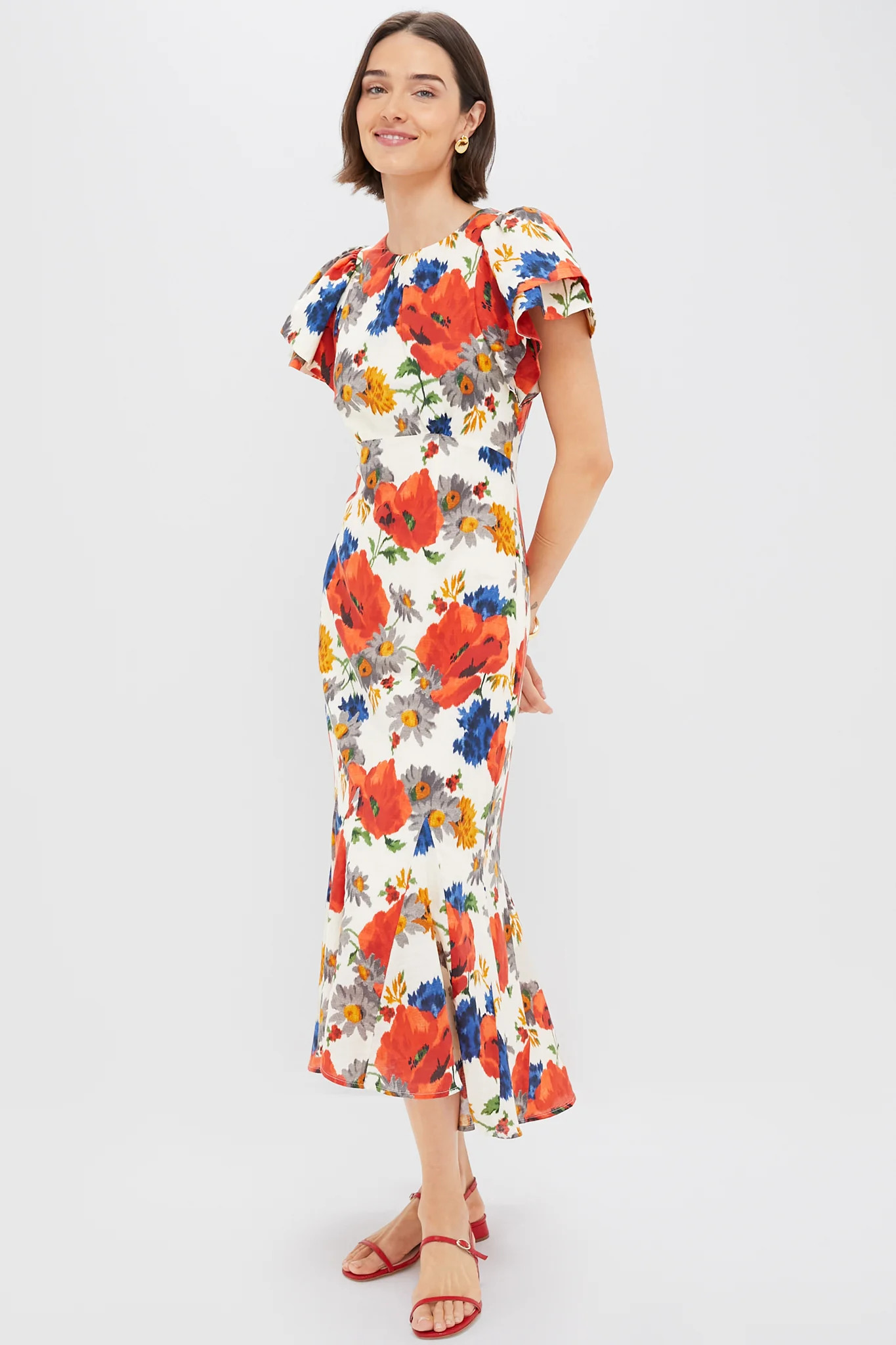 Crimson Poppy Cotton Linen Elodie Dress | Tuckernuck (US)