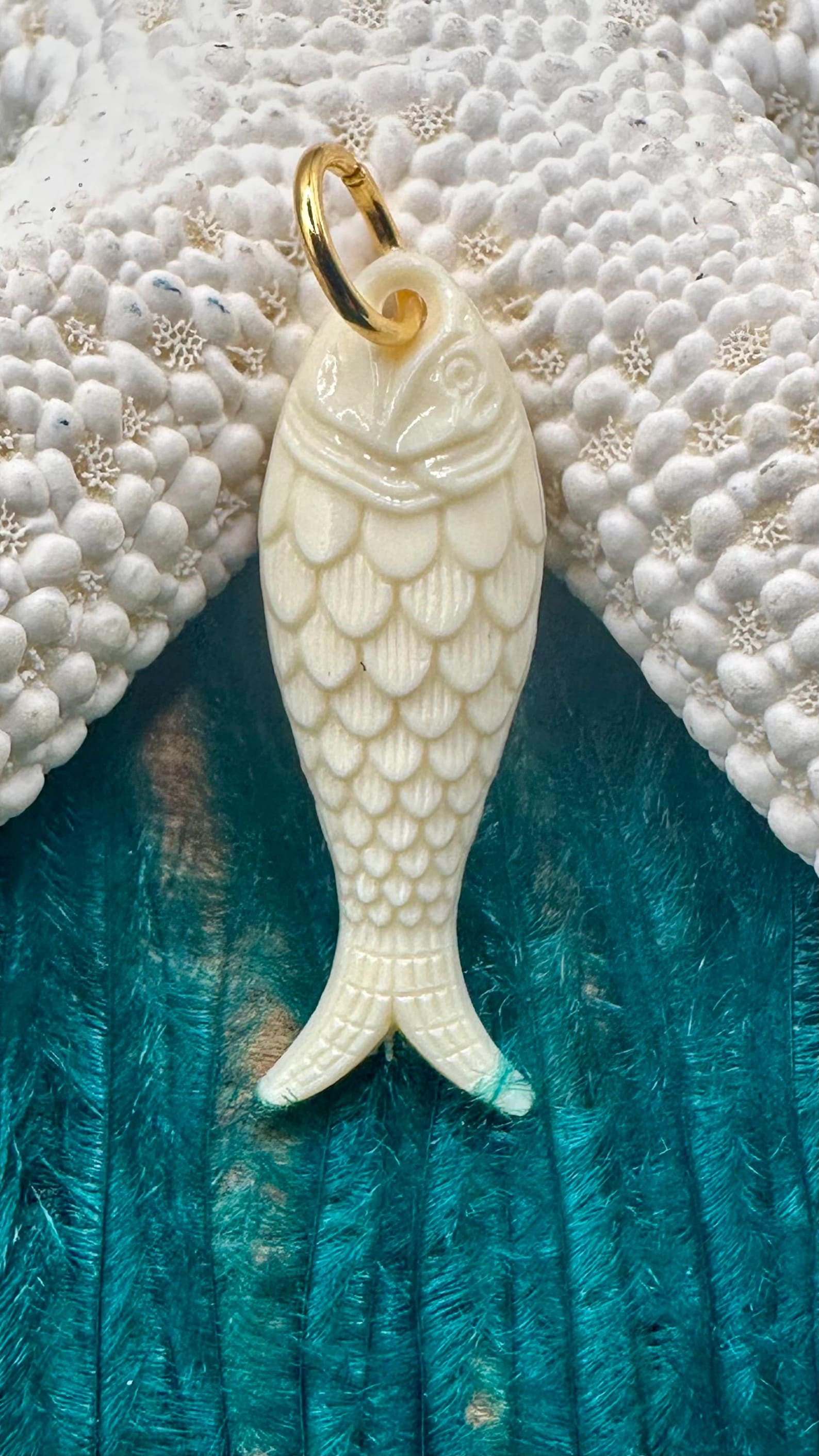 Vintage German CREAMY WHITE Resin FiSH Charm for Necklace Pendant Chunky Sardine Fisherman Aesthe... | Etsy (Global)